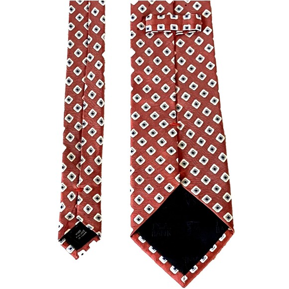 Jos A Bank Tie Repp Weave Diamond Pink Red White Blue Mob Vegas Preppy Y2K - Picture 7 of 9